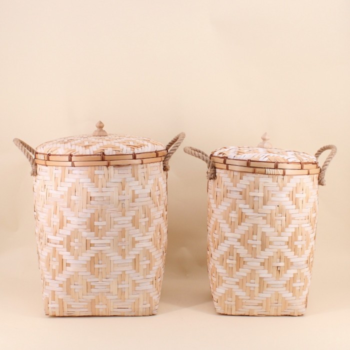 Paniers à linge bambou 48/51cm naturel | Hashtag Déco