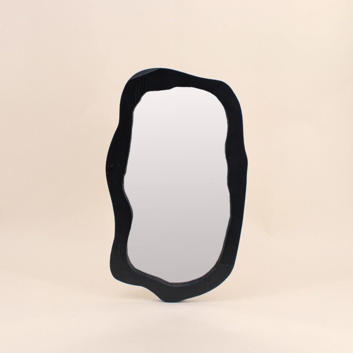 Miroir organique bois noir 50x30cm | Hashtag Déco