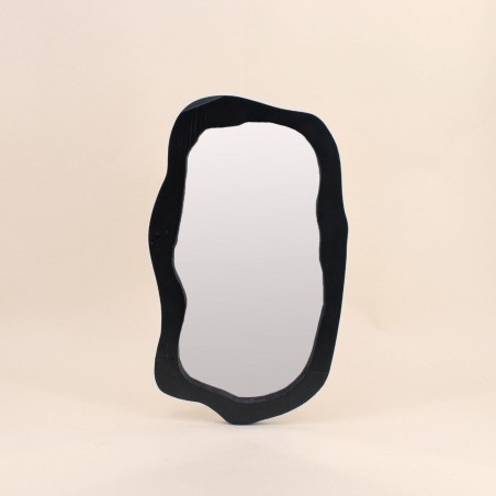 Miroir organique bois noir 50x30cm | Hashtag Déco