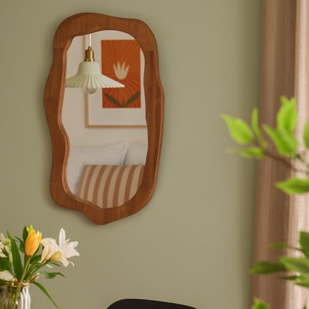 Miroir organique bois naturel 50x30cm | Hashtag Déco