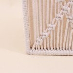 Panier déco macramé beige 25x15cm | Hashtag Déco