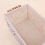 Set de 2 paniers déco macramé en tissu beige | Hashtag Déco