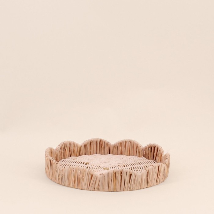 Plateau rond en rotin naturel 25cm | Hashtag Déco