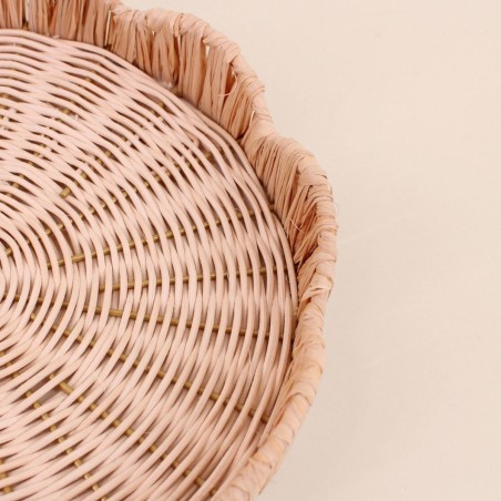 Plateau rond en rotin naturel 25cm | Hashtag Déco