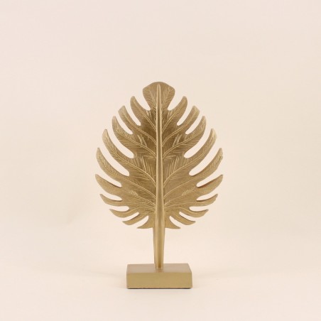 Statuette feuille polyrésine doré 33cm | Hashtag Déco