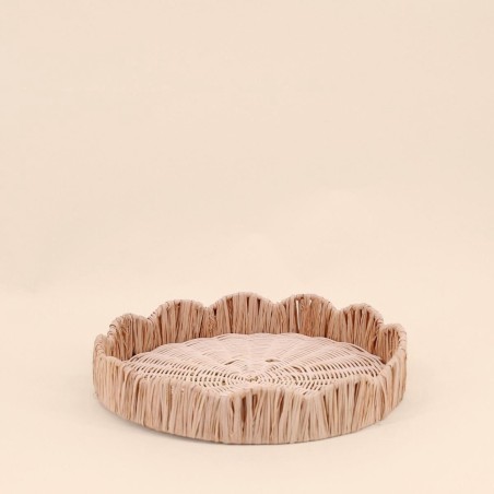 Set de 2 plateaux ronds en rotin beige | Hashtag Déco