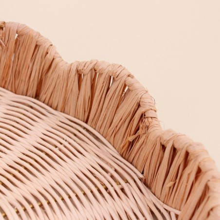 Set de 2 plateaux ronds en rotin beige | Hashtag Déco