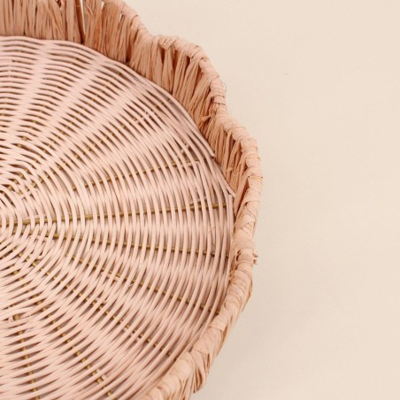 Set de 2 plateaux ronds en rotin beige | Hashtag Déco