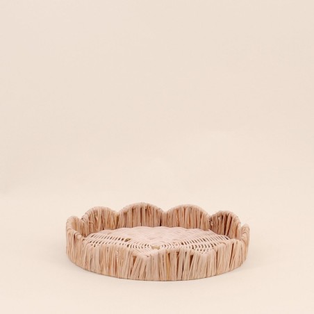 Set de 2 plateaux ronds en rotin beige | Hashtag Déco
