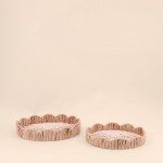 Set de 2 plateaux ronds en rotin beige | Hashtag Déco