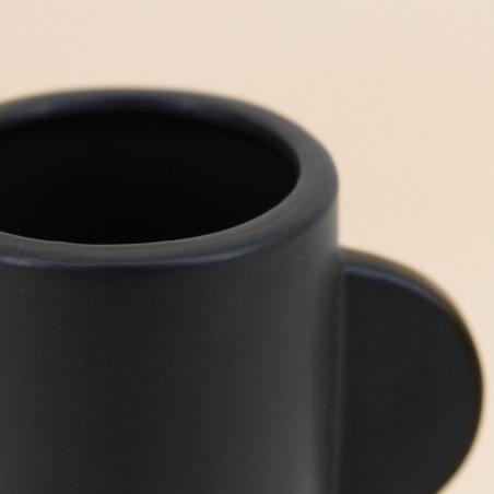 Vase en dolomite noir élégant 18,7cm | Hashtag Déco