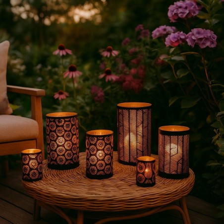 Set de 3 lanternes fleurs métal blanc | Hashtag Déco