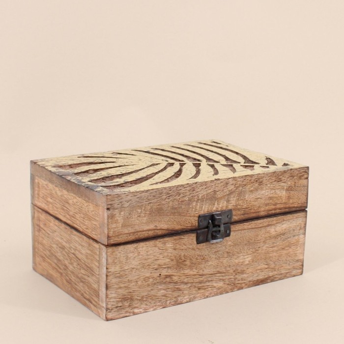 Boite en bois couvercle or élégante 13x19cm | Hashtag Déco