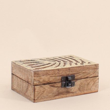 Set de 3 boîtes bois, couvercle or | Hashtag Déco