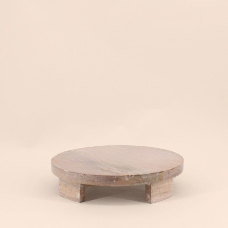 Plateaux ronds en bois sur pieds, set de 2 | Hashtag Déco