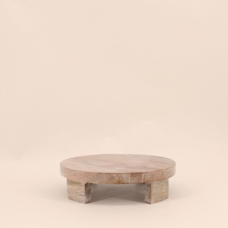 Plateaux ronds en bois sur pieds, set de 2 | Hashtag Déco