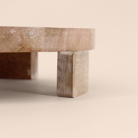 Plateaux ronds en bois sur pieds, set de 2 | Hashtag Déco