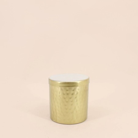Set de 3 boites rondes en métal doré martelé | Hashtag Déco