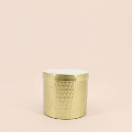 Set de 3 boites rondes en métal doré martelé | Hashtag Déco