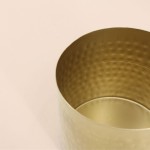Set de 3 boites rondes en métal doré martelé | Hashtag Déco