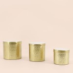 Set de 3 boites rondes en métal doré martelé | Hashtag Déco