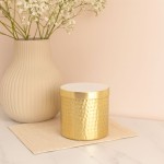 Set de 3 boites rondes en métal doré martelé | Hashtag Déco