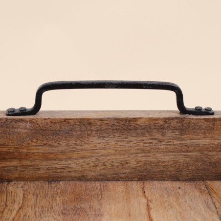 Set de 2 plateaux bois naturel avec poignées | Hashtag Déco