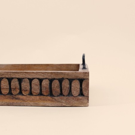 Set de 2 plateaux bois naturel avec poignées | Hashtag Déco
