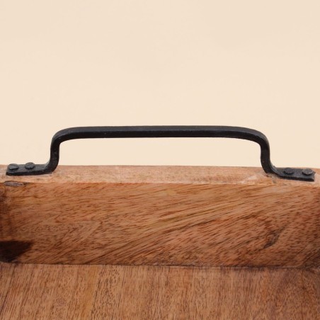 Set de 2 plateaux bois naturel avec poignées | Hashtag Déco