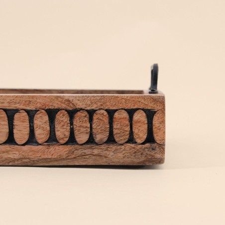 Set de 2 plateaux bois naturel avec poignées | Hashtag Déco