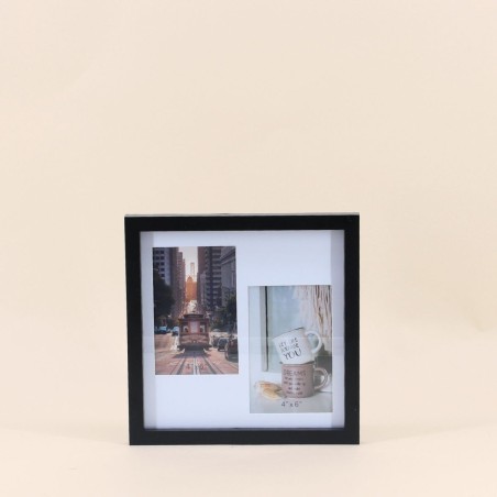 Set 3 cadres bois blanc + étagère 45cm | Hashtag Déco