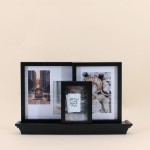 Set 3 cadres bois blanc + étagère 45cm | Hashtag Déco