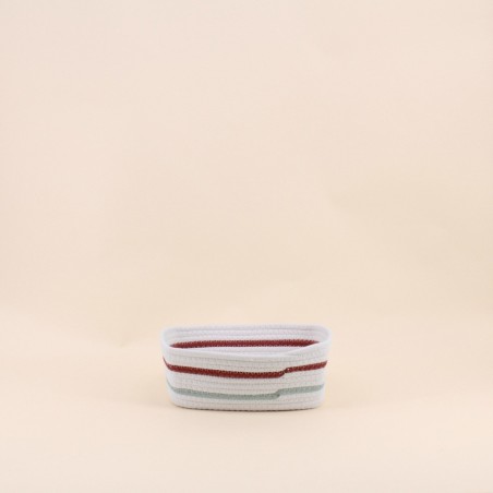 Lot de 3 paniers en corde blanc rouge | Hashtag Déco