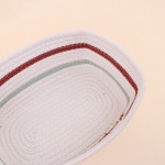 Lot de 3 paniers en corde blanc rouge | Hashtag Déco