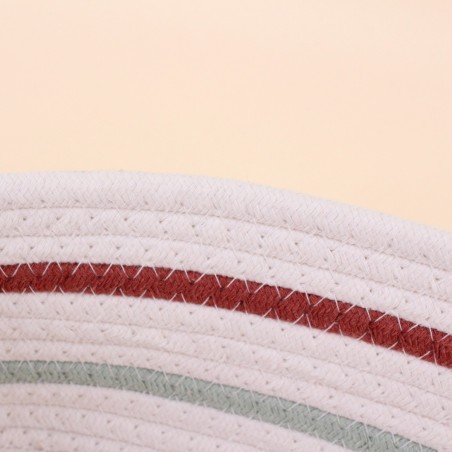 Lot de 3 paniers en corde blanc rouge | Hashtag Déco