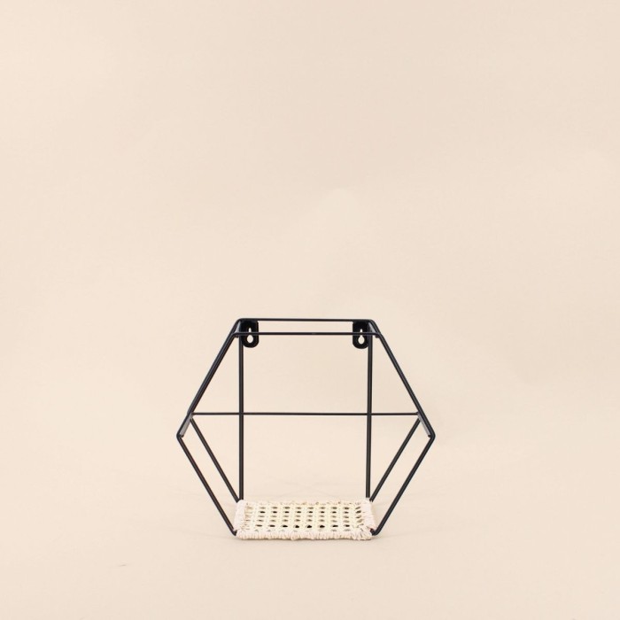 Étagère hexagonale bois blanc 20x25cm | Hashtag Déco