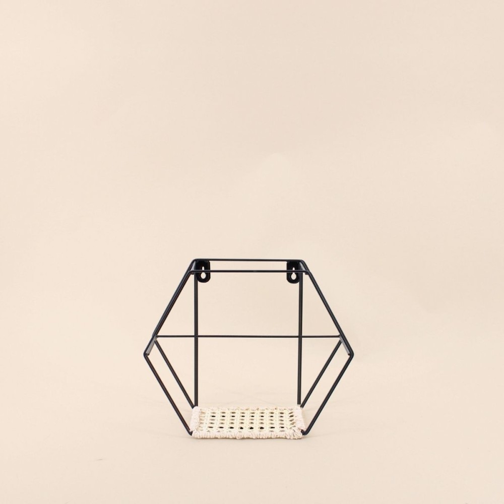 Étagère hexagonale bois blanc 20x25cm | Hashtag Déco