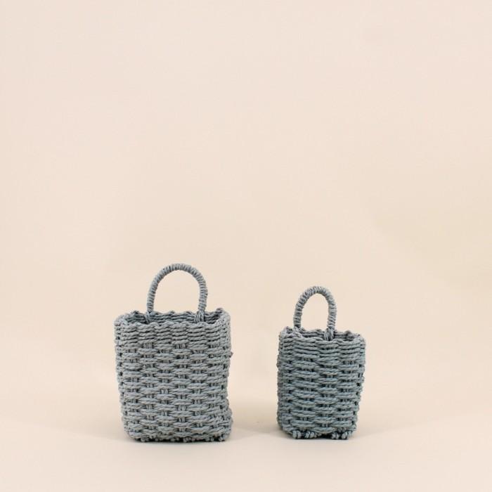 Lot de 2 paniers suspendus papier naturel | Hashtag Déco