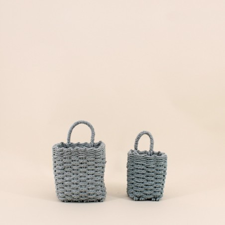 Lot de 2 paniers suspendus papier naturel | Hashtag Déco