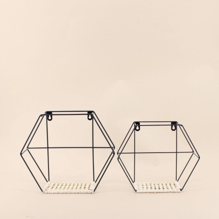 Étagère hexagonale bois clair 24x29cm | Hashtag Déco