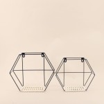 Étagère hexagonale bois blanc 20x25cm | Hashtag Déco