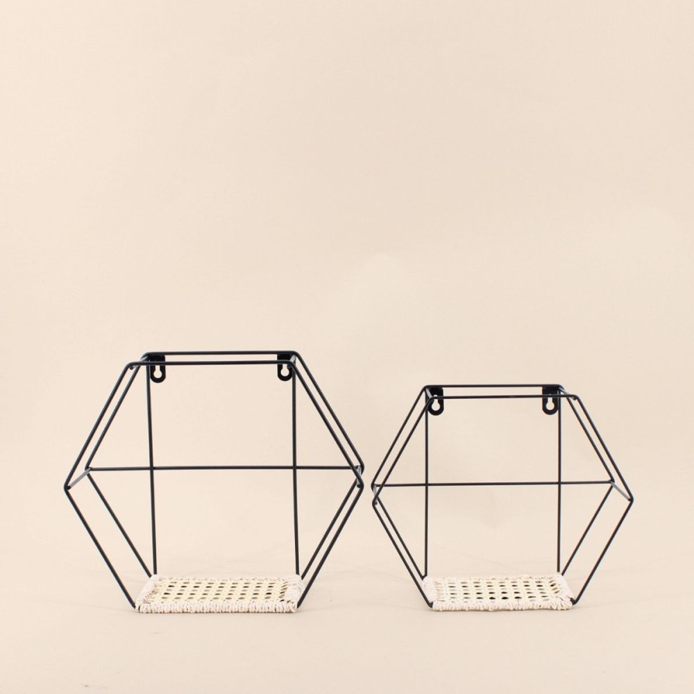 Set de 2 étagères murales bois clair hexagonales | Hashtag Déco