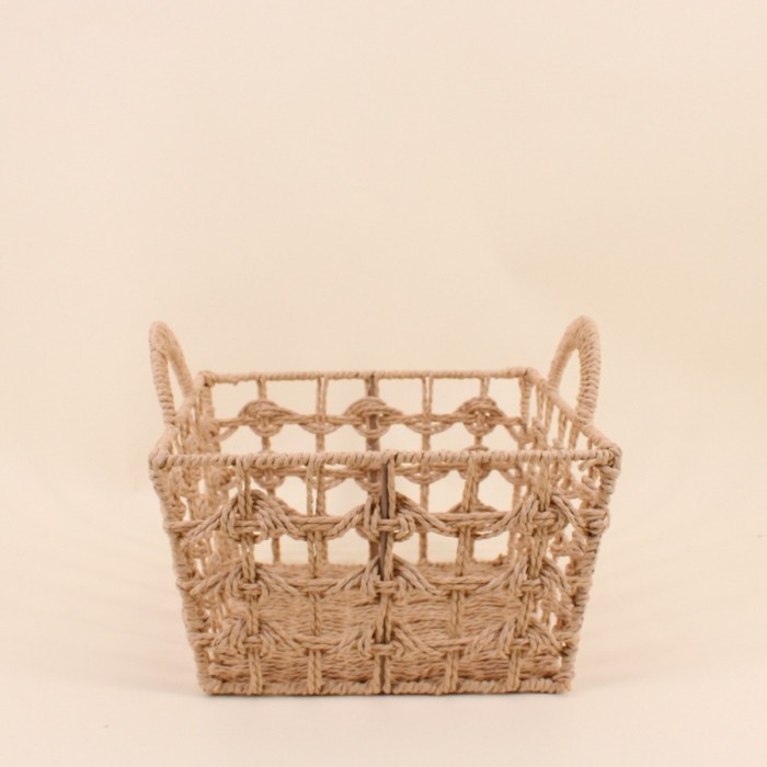 Panier tressé nature 30x30cm en osier beige | Hashtag Déco