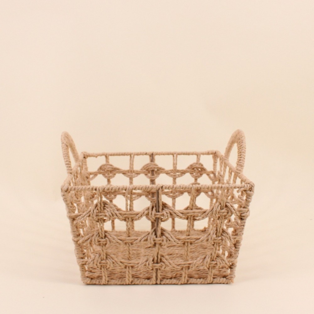Panier tressé nature 30x30cm en osier beige | Hashtag Déco