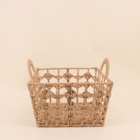 Panier tressé nature 30x30cm en osier beige | Hashtag Déco