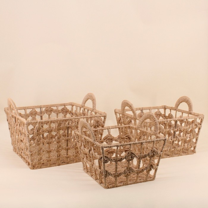 Set de 3 paniers tressés naturels beige | Hashtag Déco