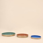 Set de 3 plateaux ronds bois colorés originaux | Hashtag Déco
