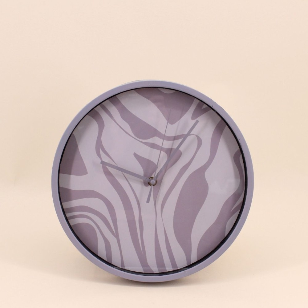 Horloge ronde zébrée 30cm bois marron beige | Hashtag Déco