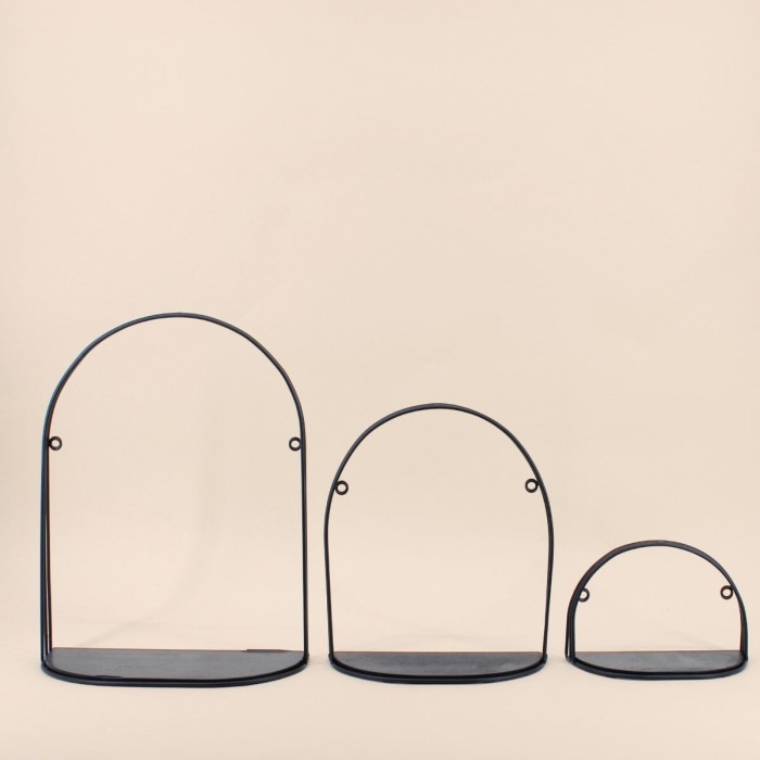 Set de 3 étagères murales métal noir | Hashtag Déco