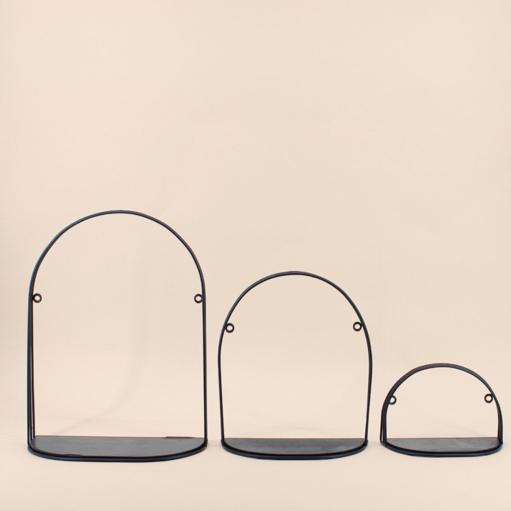 Set de 3 étagères murales métal noir | Hashtag Déco